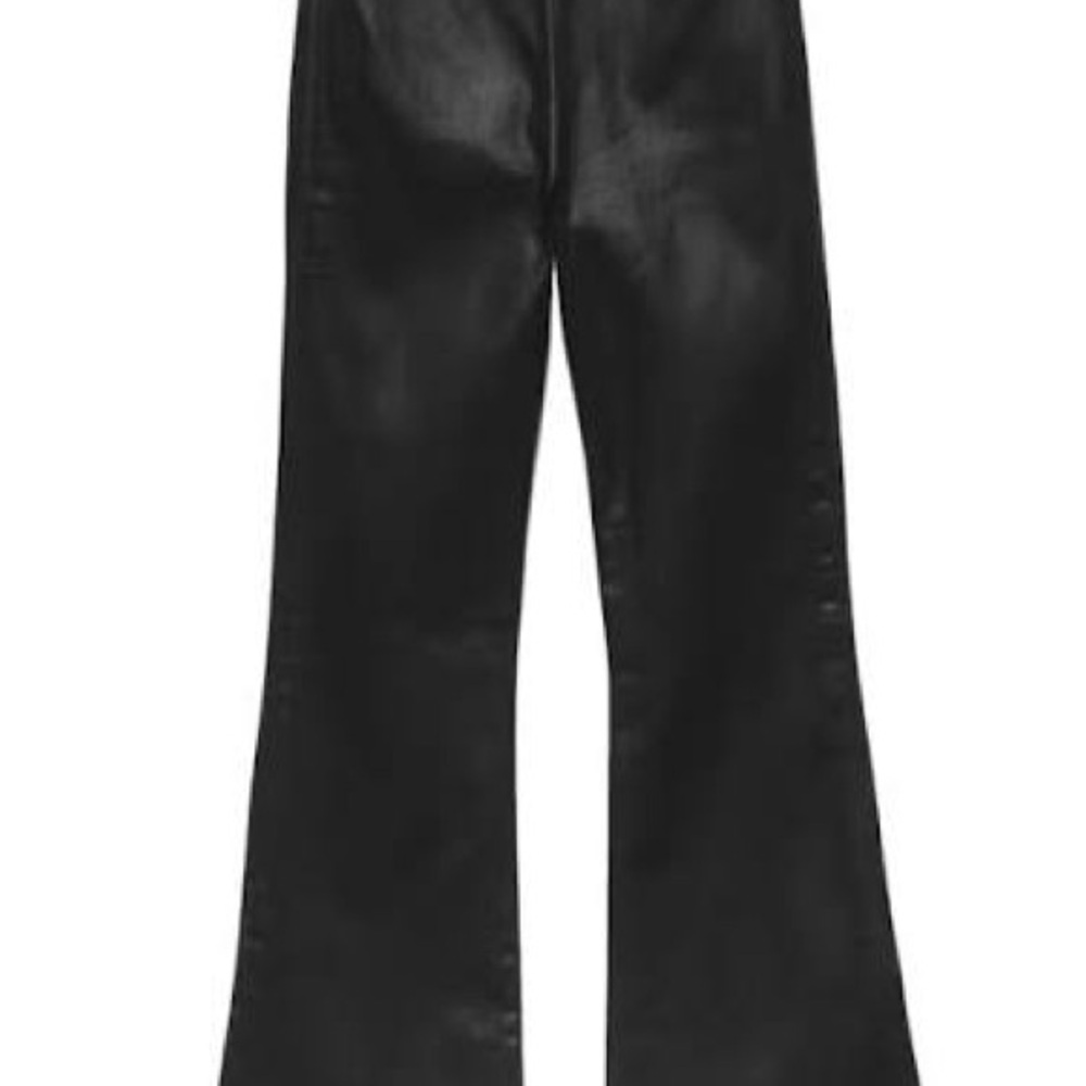 Frame Black Jetset Mini Boot Crop Wax Coated Jeans